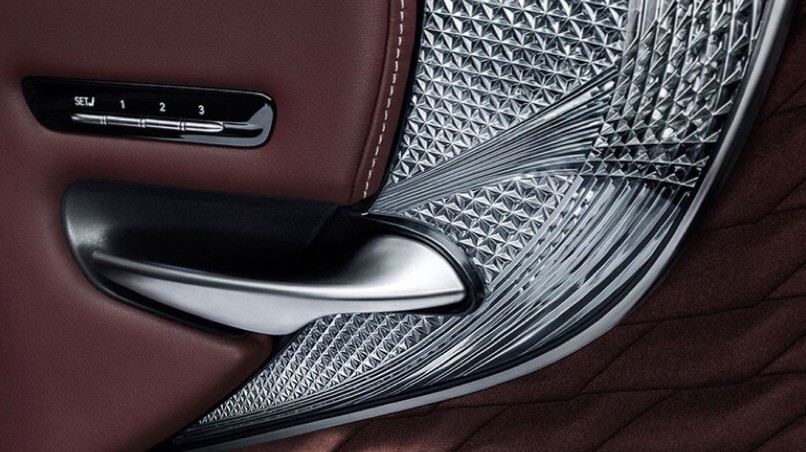 close up look of an interior Lexus side door