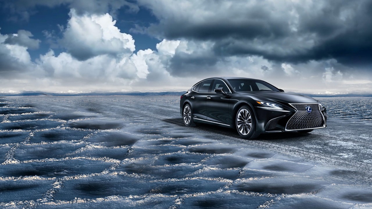 Lexus car driving in ice