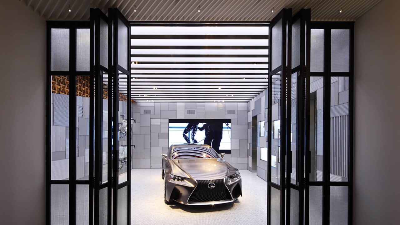 Lexus car parked inside a building Intersect by Lexus Tokyo