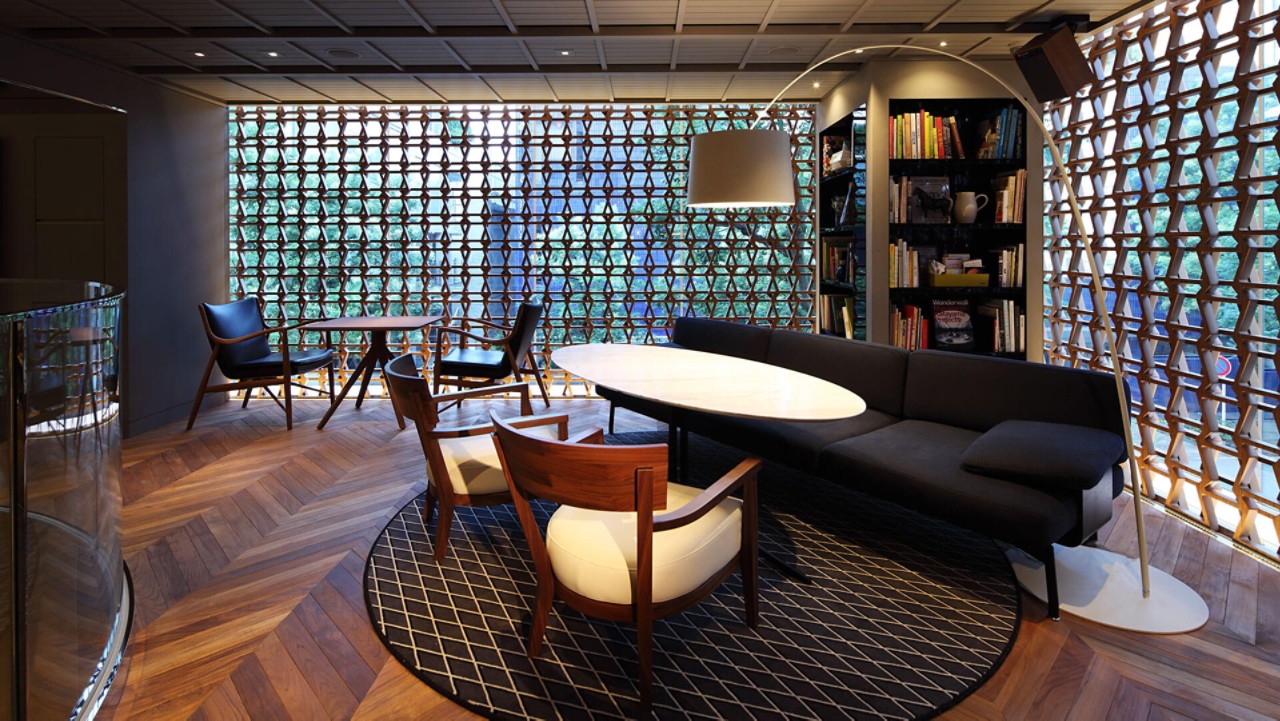 wide shot of a table and chairs Intersect by Lexus Tokyo