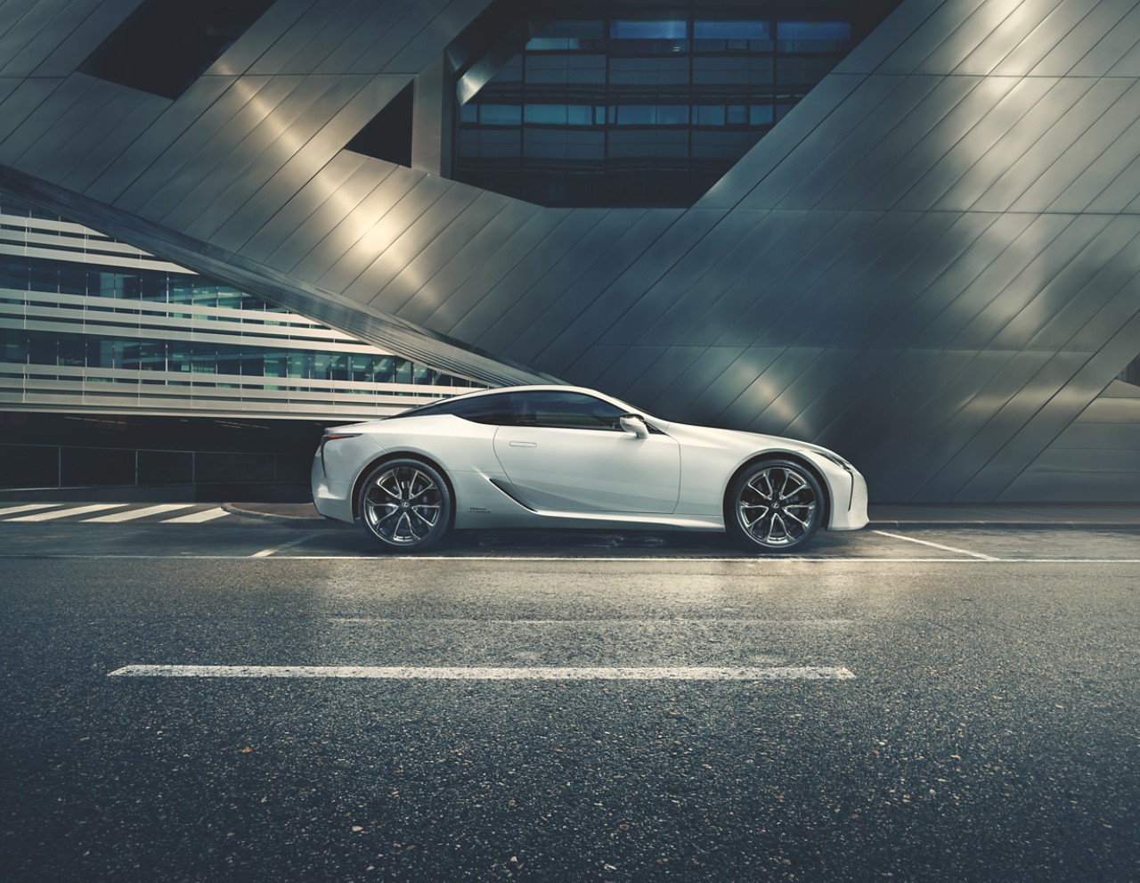 a Lexus LC parked in the street