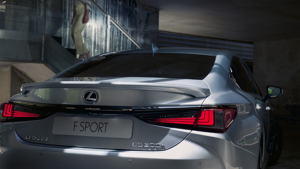 Rear exterior of a Lexus ES F Sport