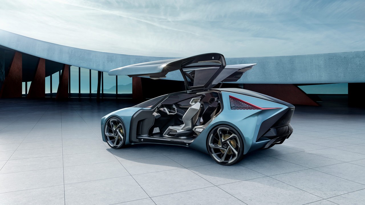 back of Lexus LF-30 Electrified car doors open