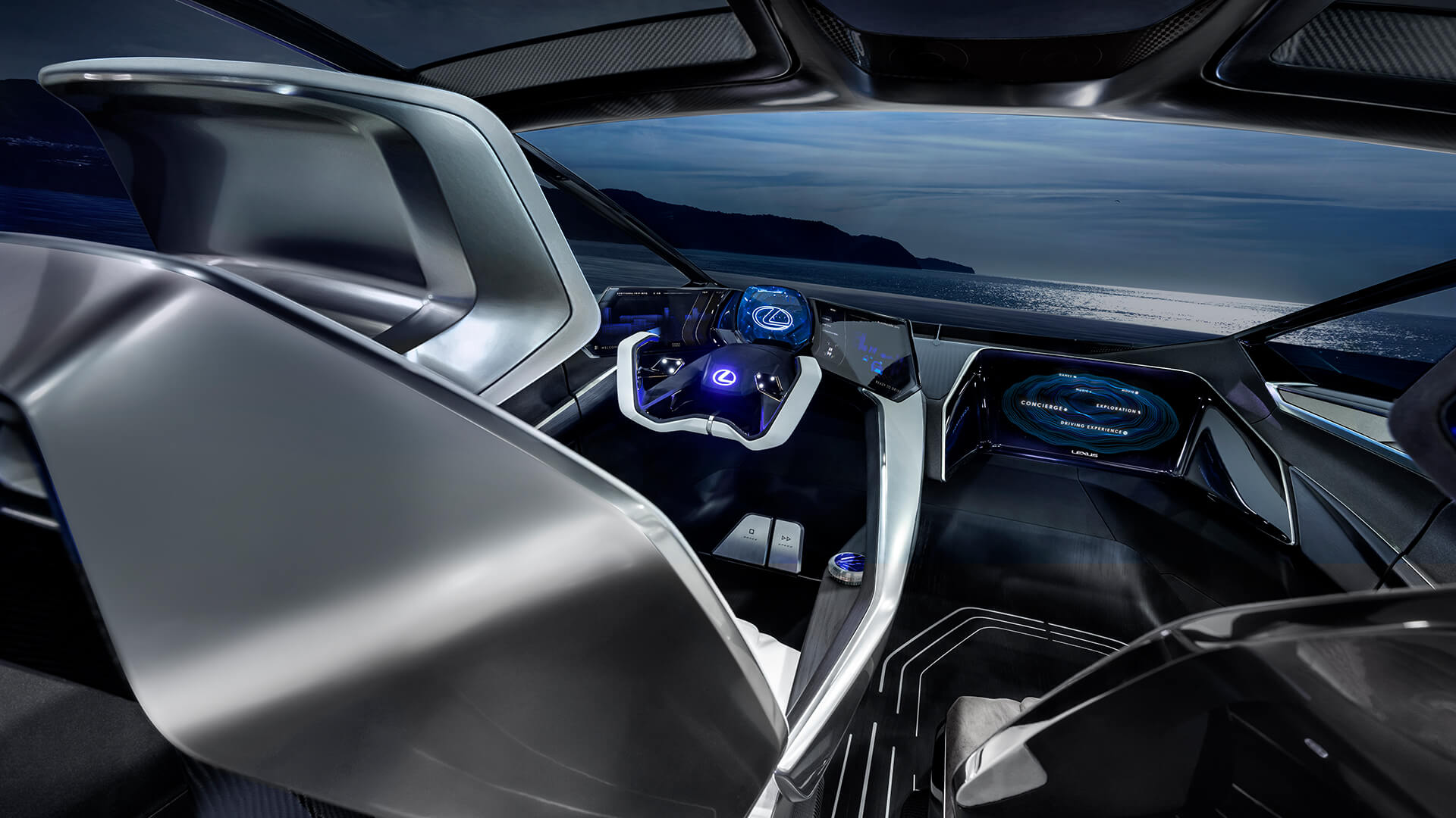 interior shot of the Lexus LF-30 Electrified drivers seat
