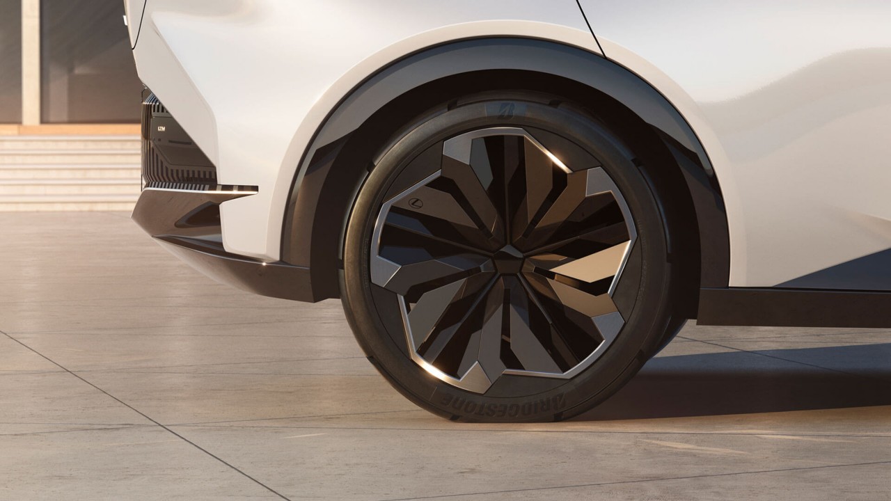 close up of the Lexus LF-Z Electrified tyre wheel